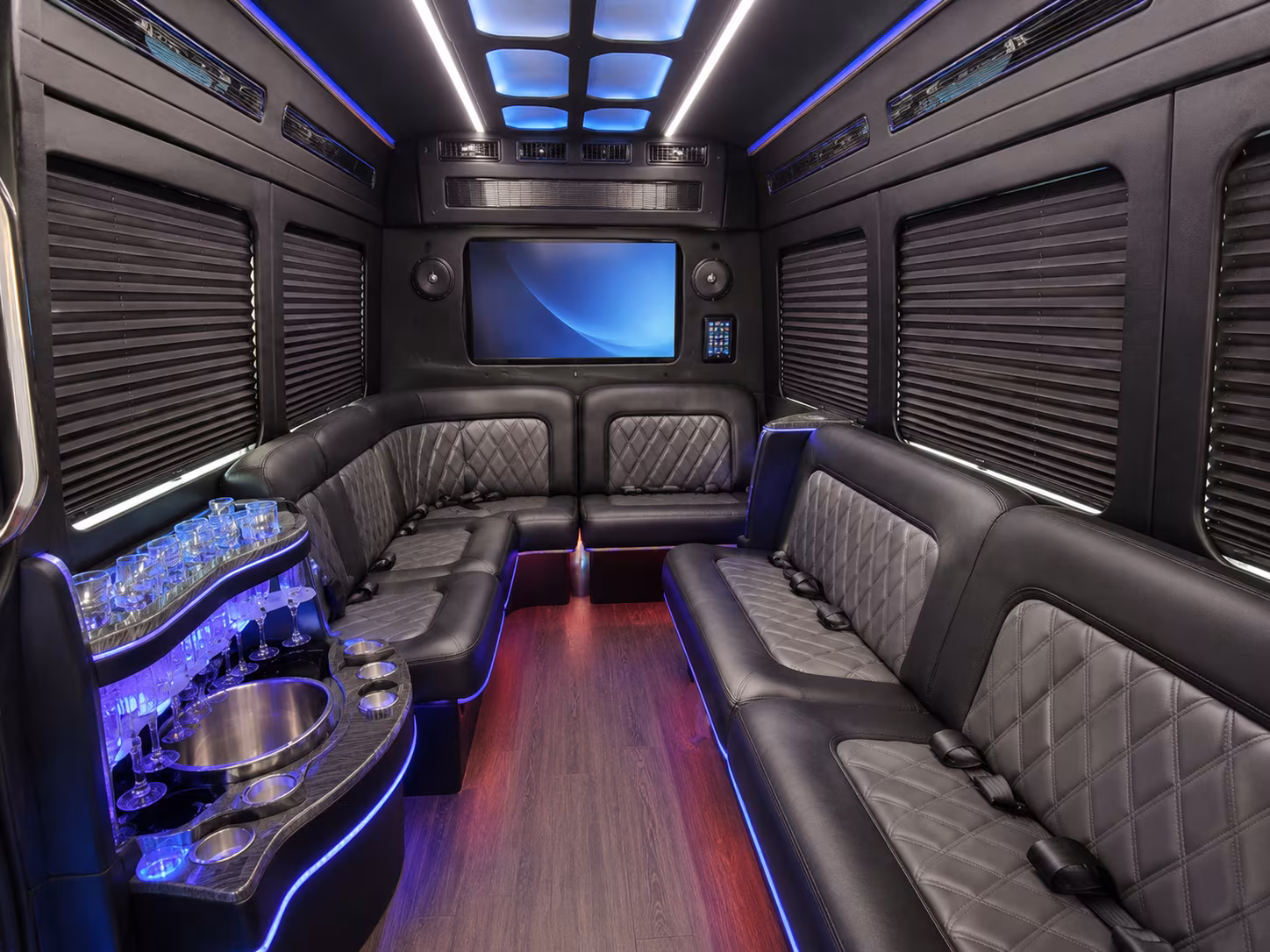 danbury party bus interior
